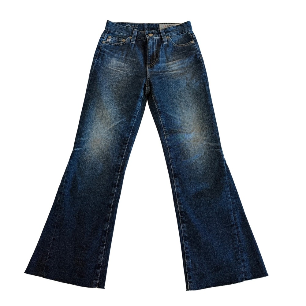 AG Adriano Goldschmied The Quinne Crop High Rise Kick Flare Jeans Blue 25R